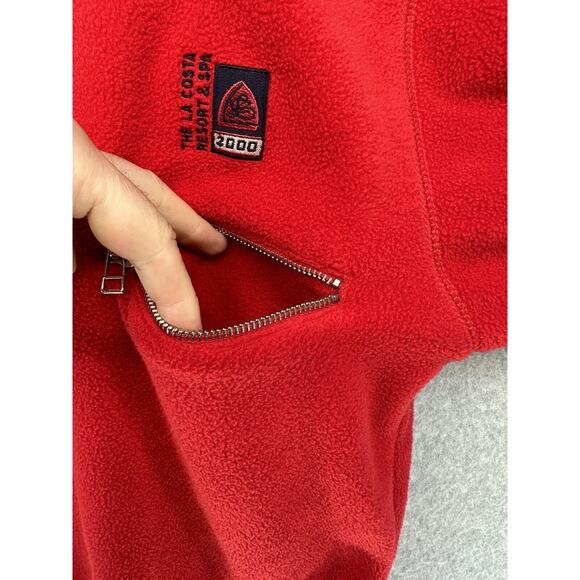 Vintage Sope Creek Pullover Sweater La Costa Resort Fleece Small Half Zip Red - Picture 7 of 14